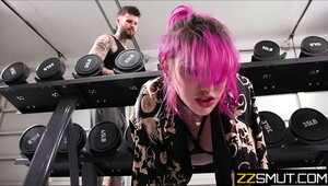 In the gym, beautiful beauties in steamy porn