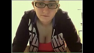 Wife posing for friends webcam