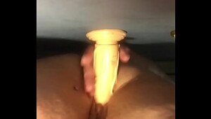 Huge dildo wall ride, xxx porn videos end with hot cumshots