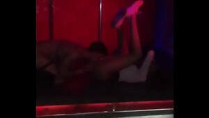 Naked strip in disco on stage