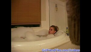 Hidden cam catches wife masturbating in bath