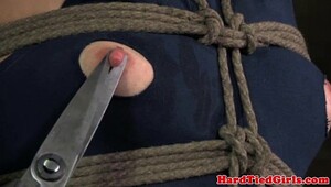 Crotch rope knot, loud thrills in holes and naked sex