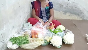 Tamil girls use vegetables